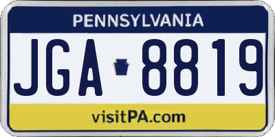 PA license plate JGA8819