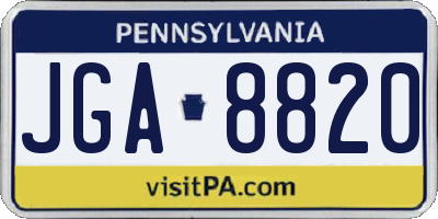 PA license plate JGA8820