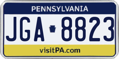 PA license plate JGA8823