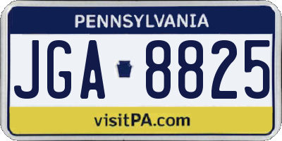 PA license plate JGA8825