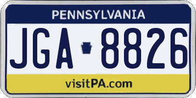 PA license plate JGA8826