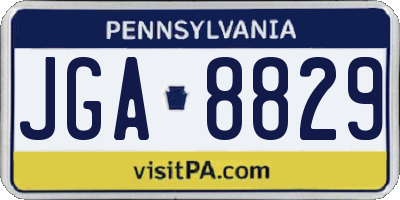 PA license plate JGA8829
