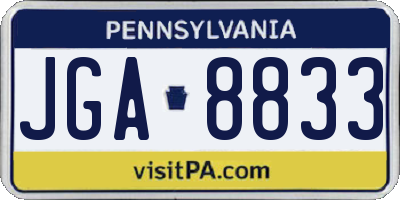 PA license plate JGA8833