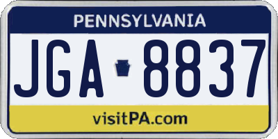 PA license plate JGA8837