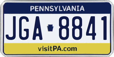 PA license plate JGA8841