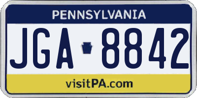 PA license plate JGA8842