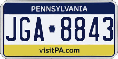 PA license plate JGA8843
