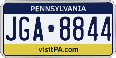 PA license plate JGA8844