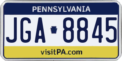 PA license plate JGA8845