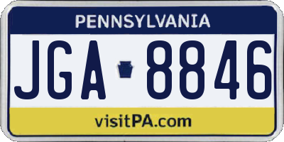 PA license plate JGA8846