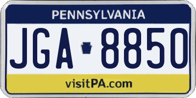 PA license plate JGA8850