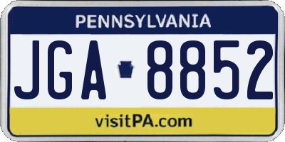 PA license plate JGA8852