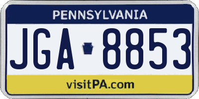 PA license plate JGA8853
