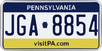 PA license plate JGA8854