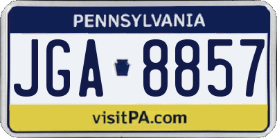 PA license plate JGA8857