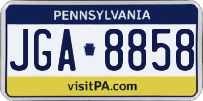 PA license plate JGA8858
