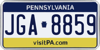 PA license plate JGA8859