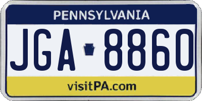 PA license plate JGA8860