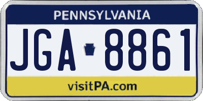 PA license plate JGA8861