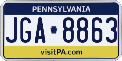 PA license plate JGA8863