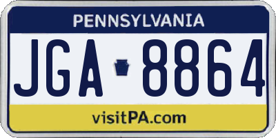 PA license plate JGA8864