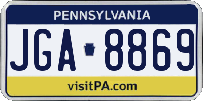 PA license plate JGA8869