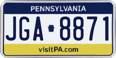 PA license plate JGA8871