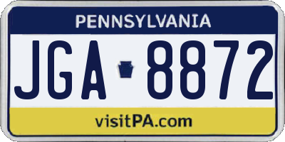 PA license plate JGA8872