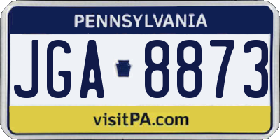 PA license plate JGA8873