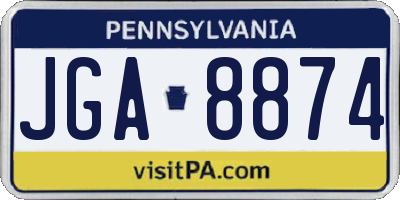 PA license plate JGA8874