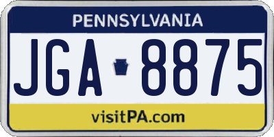 PA license plate JGA8875