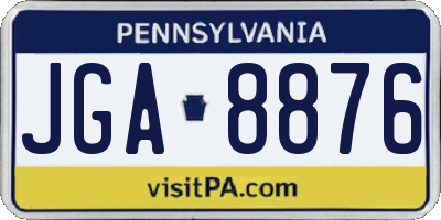 PA license plate JGA8876