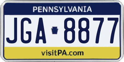 PA license plate JGA8877