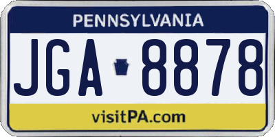 PA license plate JGA8878