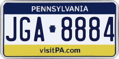 PA license plate JGA8884
