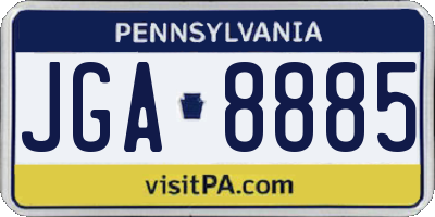 PA license plate JGA8885