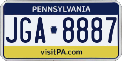 PA license plate JGA8887