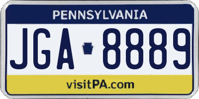 PA license plate JGA8889