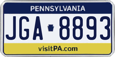 PA license plate JGA8893