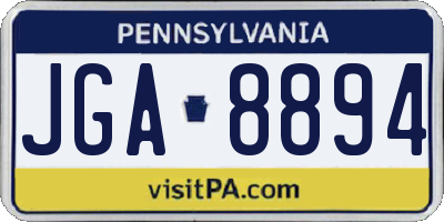 PA license plate JGA8894