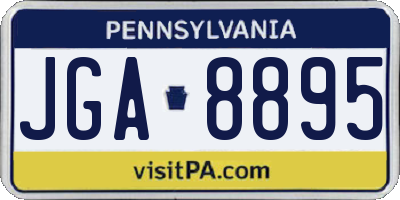 PA license plate JGA8895