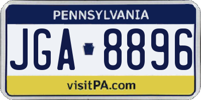 PA license plate JGA8896