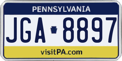 PA license plate JGA8897