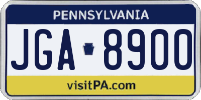PA license plate JGA8900