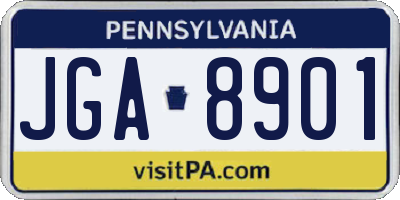 PA license plate JGA8901