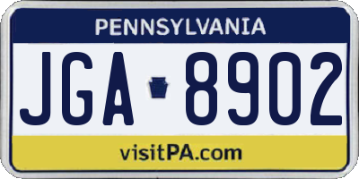 PA license plate JGA8902