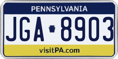 PA license plate JGA8903