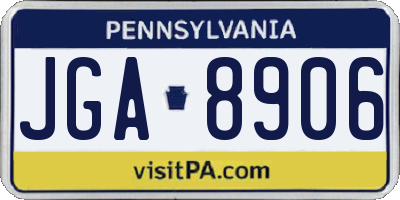 PA license plate JGA8906