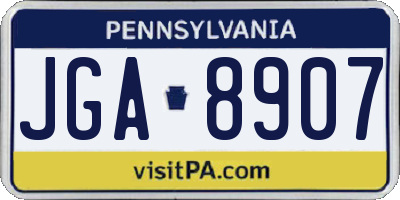 PA license plate JGA8907