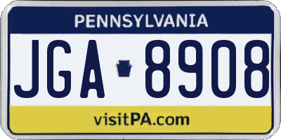 PA license plate JGA8908